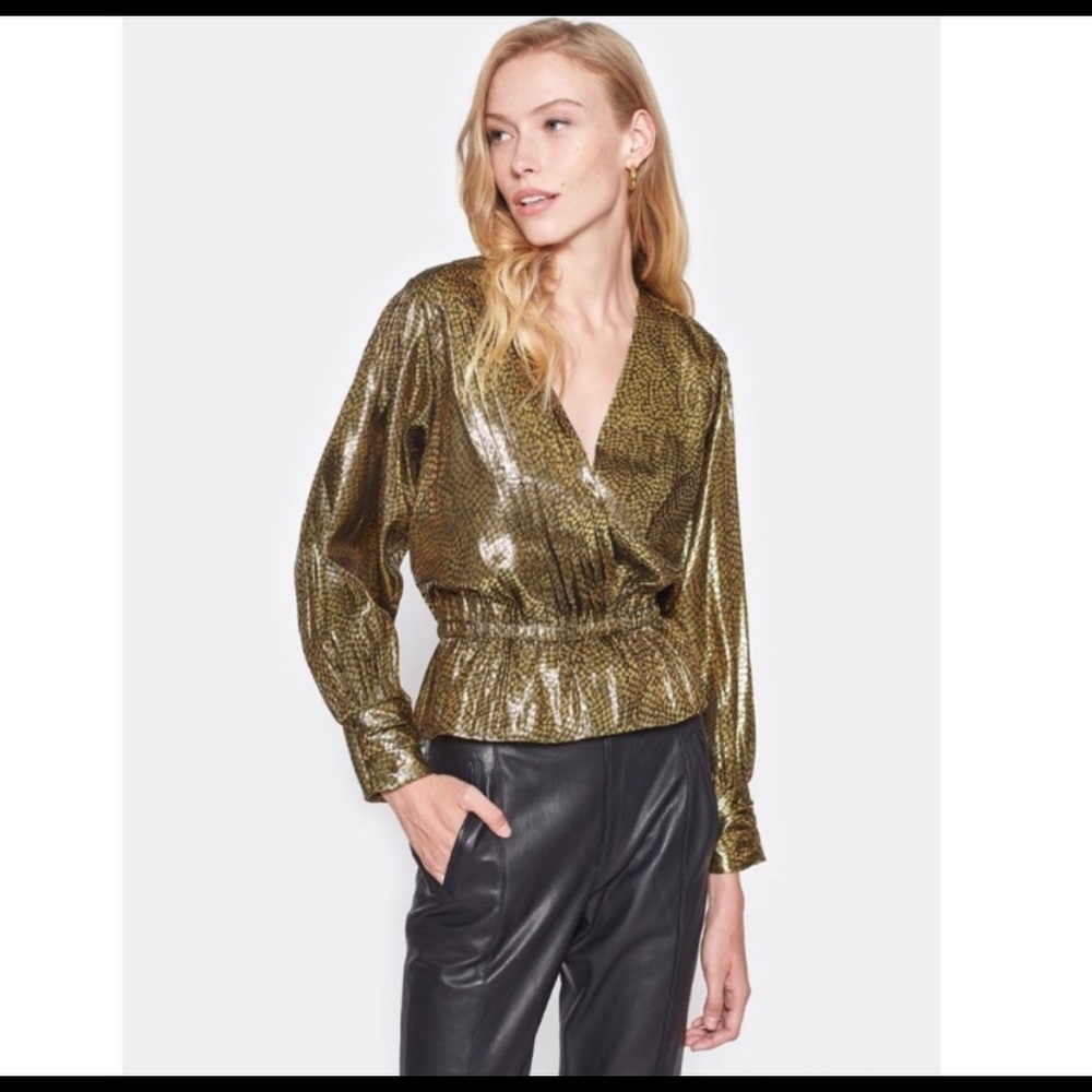 NWT Joie metallic gold top.